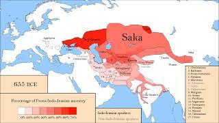 The History of Indo-Iranians. Aryan ancestry from Sintashta in percentages. 2200 BCE - 2024 CE