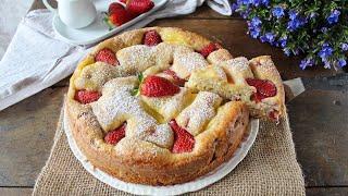 TORTA CREMA E FRAGOLE, facilissima e senza apparecchiature