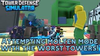 Can The Worst Towers In TDS Beat Molten Mode? [ROBLOX]