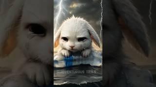 cute rabbit rescue water anima#shorts#rabbit journey#viral