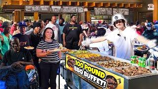 Making A 100 Pound BBQ Buffet For The Homeless!