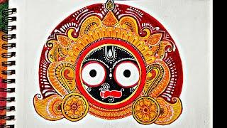 Lord Jagannath Face Art। Traditional Art। Mandala Art with Colour pen and Acrylic Colour।