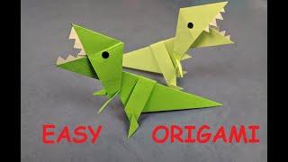 Paper dinosaur origami | Динозавр оригами из бумаги