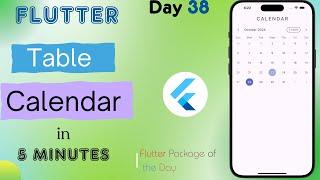 How To Create A Flutter Table Calendar || Flutter Calendar App