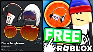 FREE ACCESSORIES! HOW TO GET Pink Cassette Player, Disco Sunglasses &  Disco Ball Helmet! (ROBLOX)