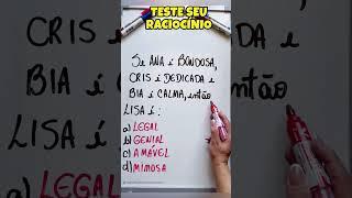 TESTE SUA INTELIGÊNCIA  #matematica #raciciniologico #raciociniologicoparaconcurso #aulas