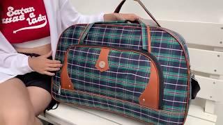 wellvo Plaid  Waterproof  Classic duffle  voyage casual  travel  weekend  carry- on  over night  bag