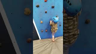 Amateur kids wall climbing