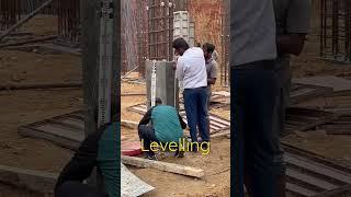 Levelling using auto-level instrument at construction site ️ #civil #construction #hyderabad