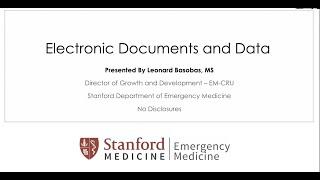 Electronic Documents and Electronic Data in Clinical Research