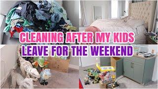 CLEANING AFTER THE KIDS LEAVE FOR THE WEEKEND | MESSY HOUSE TRANSFORMATION | REAL LIFE MESS