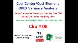 Excel-Variance Analysis-08 - OPEX : Auto Comments Generator on Variance - Urdu/Hindi