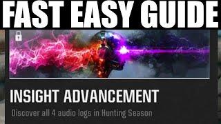 Where to "discover all 4 audio logs in hunting season" bo6 | insight advancement challenge guide)