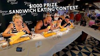 $1000 PRIZE SANDWICH EATING CONTEST at Topanga Social in Los Angeles, CA!!! #RainaisCrazy