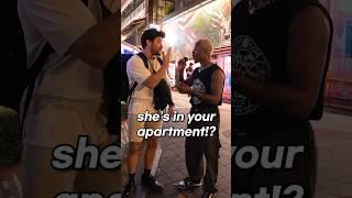 Crazy Korean ex broke into his apartment!? #streetinterview #datehorrorstory