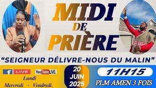 MIDI DE PRIÈRE | SEIGNEUR DÉLIVRE-NOUS DU MALIN | VENDREDI 20 JUIN 2025 | PLM AMEN 3 FOIS/SR DJOUNE