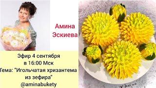 Игольчатые хризантемы из зефираNeedle chrysanthemums from marshmallow от Амины Эскиевой