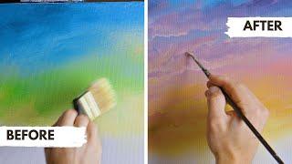 Can I FIX this GREEN sky? Oil Painting Lesson