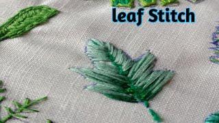 Leaf Stitch|Beautiful Leaf hand embroidery design  4beginners| #mahekslife #handembroiderytutorial