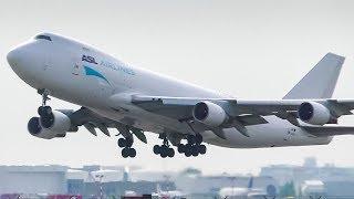 ASL Airlines Belgium Boeing 747-400F Taxi and Takeoff from Calgary Airport