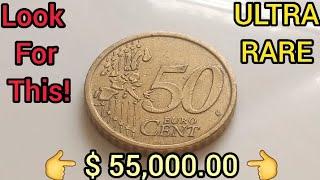  $ 55,000.00  Most Valuable 50 Cent Euro If You Have One! ULTRA Rare Error Coin Worth Big Money