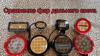 Сравнение LED фар дальнего света. Обзор и тест в полной темноте.