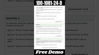 1D0-1081-24-D Certification Exam Dumps - Renovated and Absolutely free