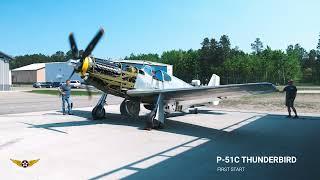 P-51C Thunderbird First Start - 1949 Bendix Trophy Winner - AirCorps Aviation