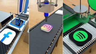 ALL SOCIAL MEDIA LOGO FACTORY - ANIMATION VIDEO - ODDLY SATISFYING - Mind Freshing Video