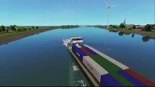 Ship Simulator:Container Riverboat from Rotterdam seinehaven to Hartelbrug