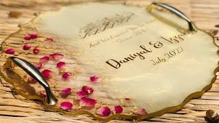 How to make resin nikah tray with rose petals | Resin Art | Resin Elysium #rose#resin#art#craft