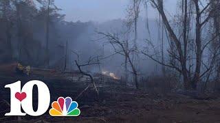 Dollywood reopens as crews make progress battling fire in Pigeon Forge near park