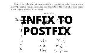 Infix to Postfix Expression using a Stack (No Code)