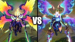 Empyrean Kayle vs Prestige Empyrean Kayle Skins Comparison (League of Legends)