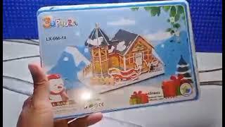 How to make 3D Puzzle  X-mass  House DIY | 3D Puzzle Toy House Making