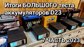 Итоги большого теста аккумуляторов D23 Актех, Тюмень, Аком, Тубор и Зубр !