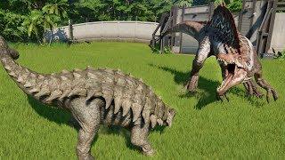 ANKYLOSAURUS MAX Vs ALL CARNIVORE DINOSAURS - Jurassic World Evolution