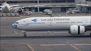 Garuda Indonesia Ayo Pakai Masker Livery Boeing 777-300ER PK-GIJ Landing at Tokyo Haneda 34L | 羽田空港