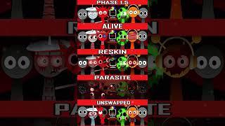 Incredibox Sprunki PHASE 1.5 vs UNSWAPPED vs PARASITE vs RESKIN
