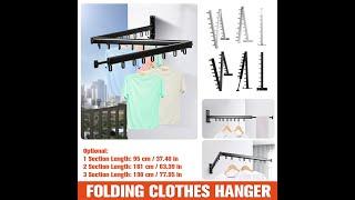 360 Degree Adjustable Folding Clothes Hanger Wall Mounted Telescopic Drying Rack