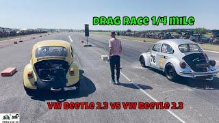 VW Beetle 2.3 vs VW Beetle 2.3 drag race 1/4 mile  - 4K UHD