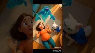 Haunted Bhoot Cartoon Attacks Pregnant Lady | Reiko the Magical Cat Saves Her from Ghost
