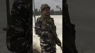 J&K: CRPF stays on duty in Budgam despite harsh weather conditions