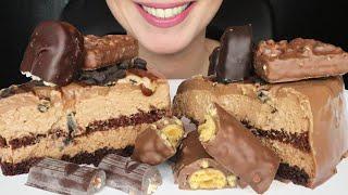 CREAMY CHOCOLATE MOUSSE CAKE & CHOCOLATE BARS  | ASMR Mukbang | Real Eating Sounds