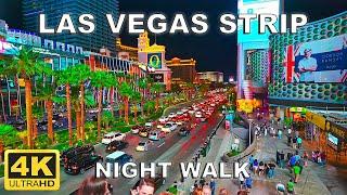 [4K] Las Vegas Strip Night Walking Tour | 2022 | Las Vegas, Nevada USA