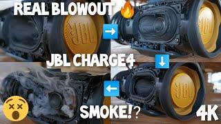 JBL Charge4 REAL Blowout Video!? Ton of smokeMega Distortion & Popping