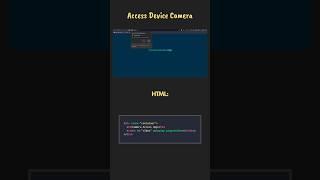 How to access the device camera by using Javascript | #javascript #html #css #html5 #css3