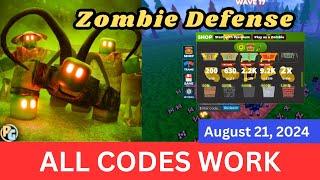 *All CODES WORK* Zombie Defense ROBLOX, August 21, 2024