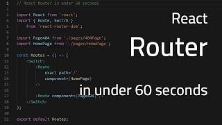 React Router In Under 60 Seconds #Shorts