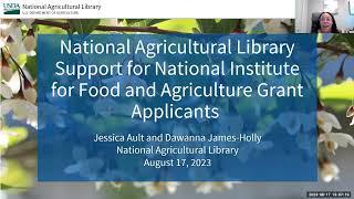 National Agricultural Library Support for NIFA Grant Applicants